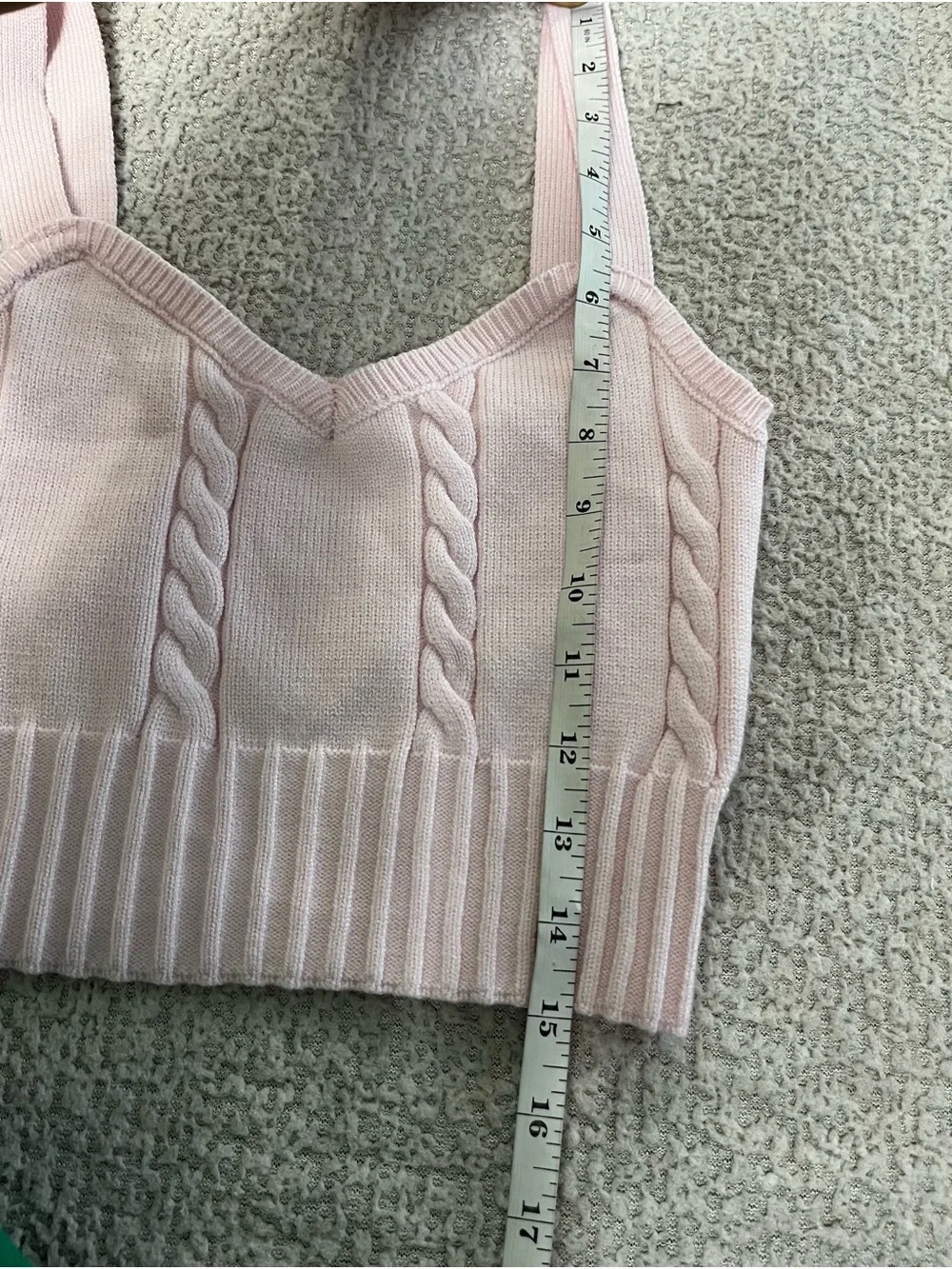 NWT Altar'd State Soft Pink Cable Knit Matching Cardigan & Crop Top Set Size XXS